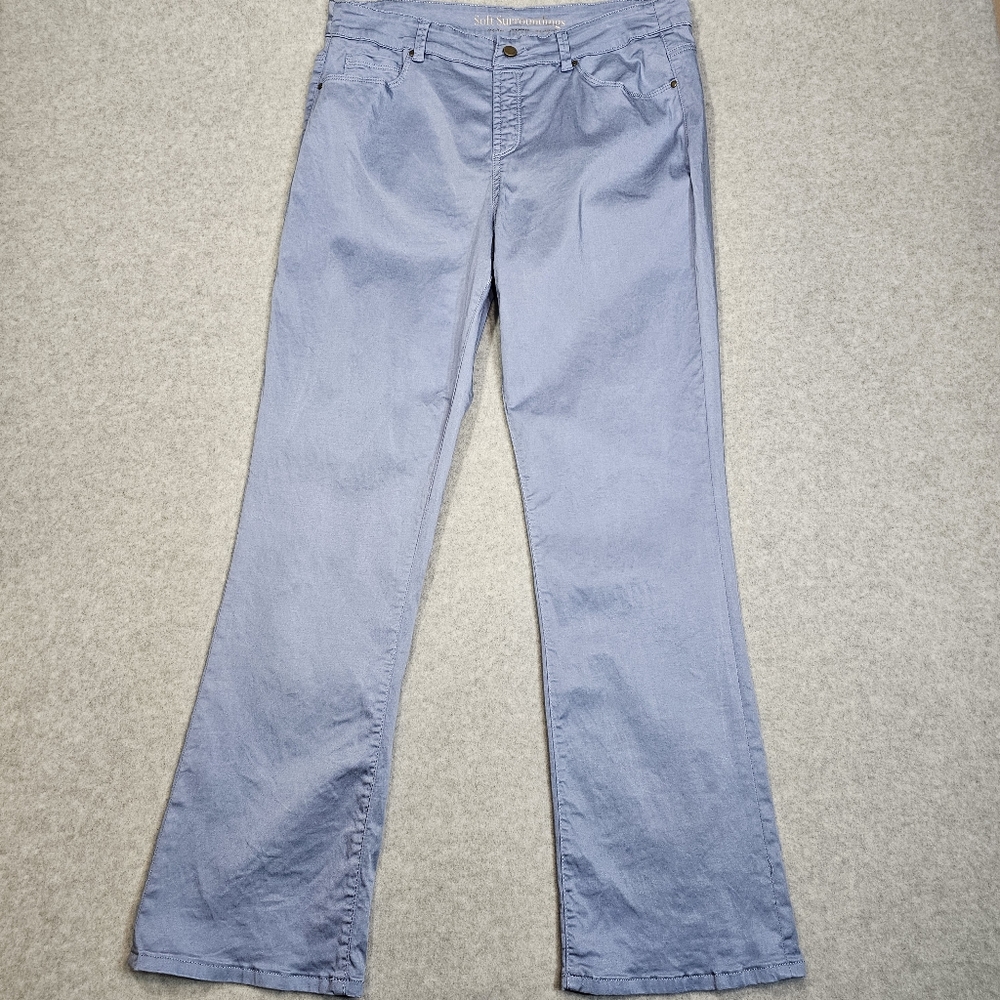 Soft Surroundings Lyocell Blend Pull On Bootcut Pants Womens Size Large Blue